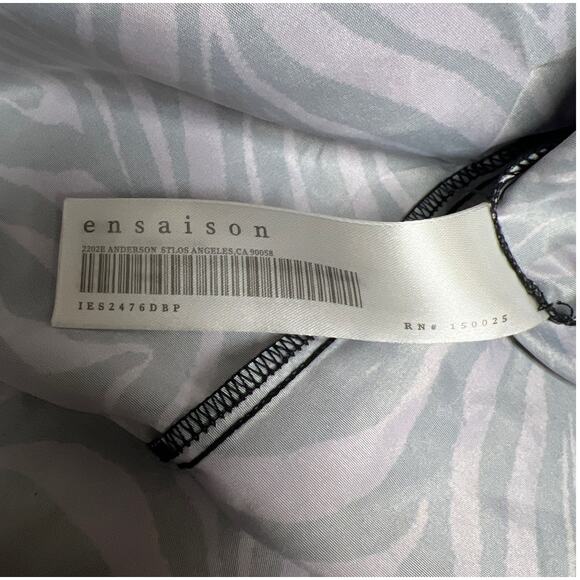 En Saison Size Small Midi Dress Tiger Print Purple Black Sleeveless Tiered - Picture 4 of 5